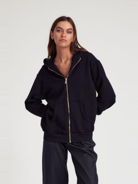 BLACK ZIP UP HOODIE