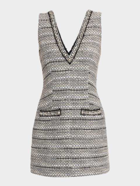 Odele Jeweled Tweed Mini Dress