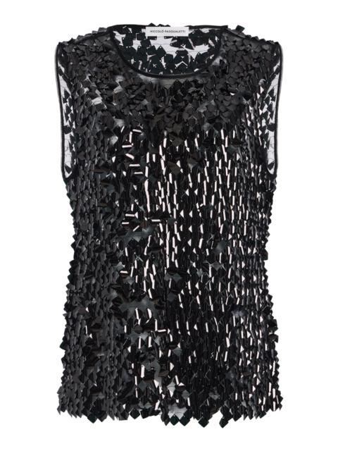 Canotta Beaded Tank Top black