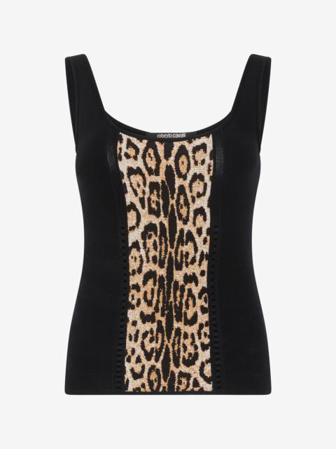 Stretch Top With Jaguar Skin Insert