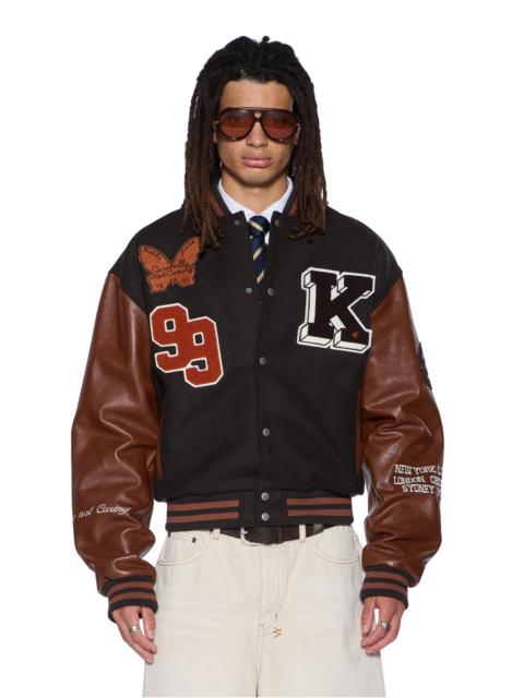PATCHED VARSITY JACKET CHOCOLATE