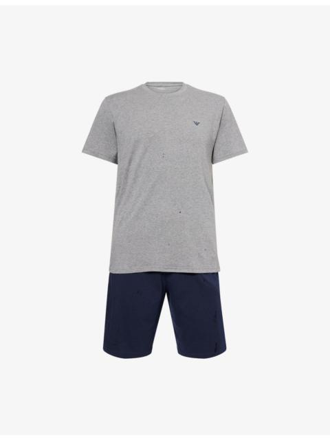 Logo-Print Regular-fit Stretch Cotton-Jersey Pyjamas