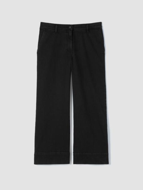 Cotton Stretch Denim Wide-Leg Jean