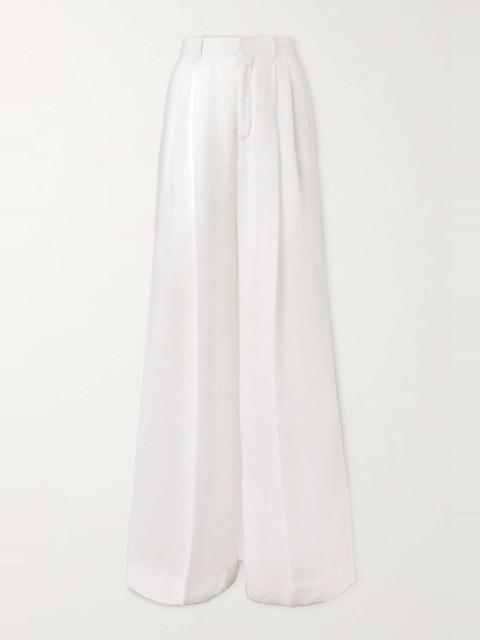 Ramie wide-leg pants