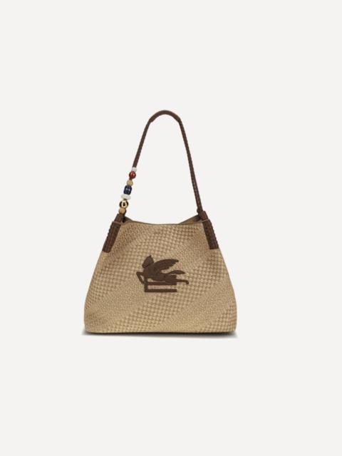 Large Libra Shoulder Bag in raffia