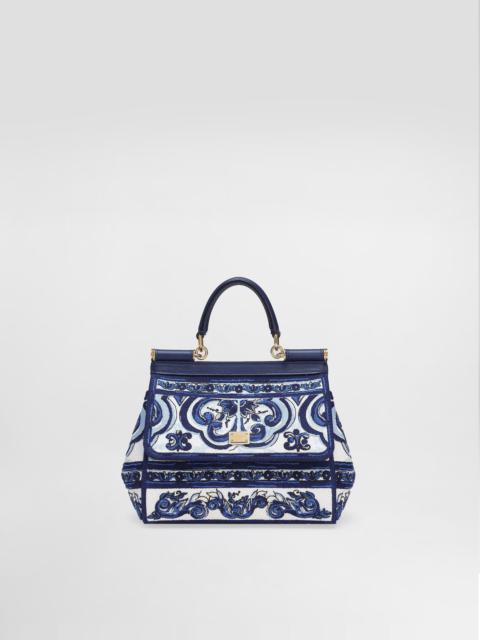Medium Sicily handbag with Majolica embroidery
