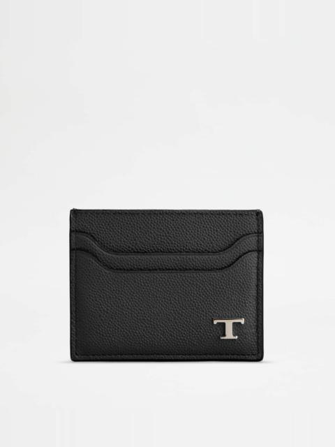 CREDIT CARD HOLDER IN LEATHER - BLACK