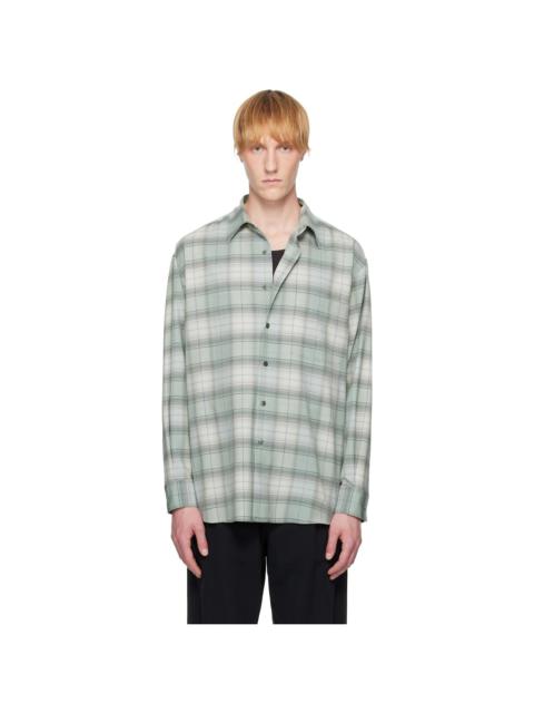 Blue Super Light Wool Check Shirt
