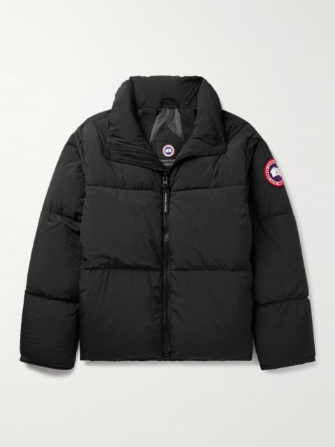 Lawrence Logo-Appliquéd Quilted Enduraluxe® Hooded Down Jacket Black