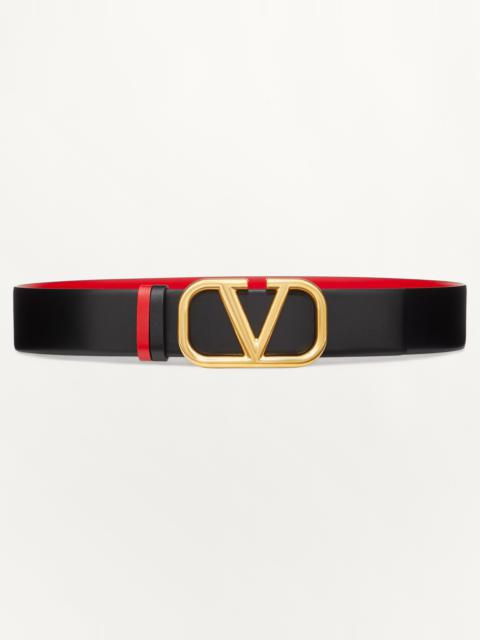 REVERSIBLE VLOGO SIGNATURE BELT IN GLOSSY CALFSKIN 40 MM