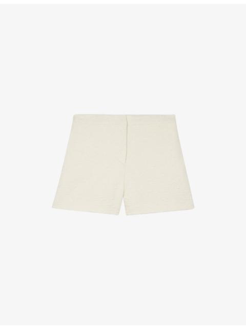 Tailored Mid-Rise Cotton-Blend Shorts