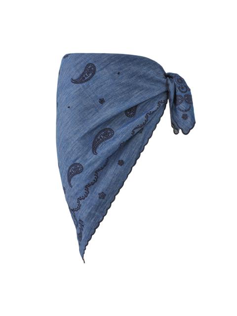 EMBROIDERED DENIM PAREO