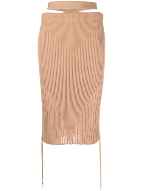 ribbed-knit pencil skirt