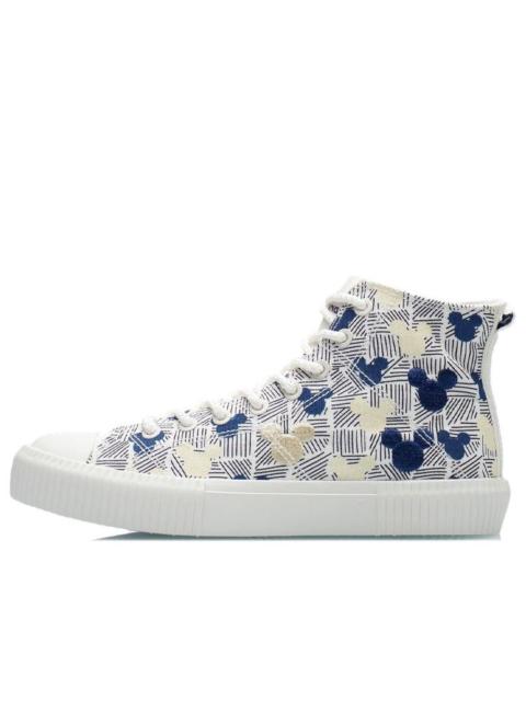 (WMNS) Li-Ning x Disney Canvas Hi Shoes 'White Blue Yellow' AGCR284-3