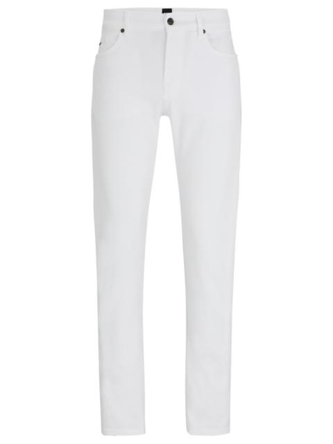 SLIM-FIT JEANS IN WHITE CASHMERE-TOUCH DENIM
