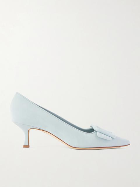 Maysale 50 Buckled Suede Pumps