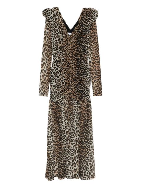leopard-print maxi dress