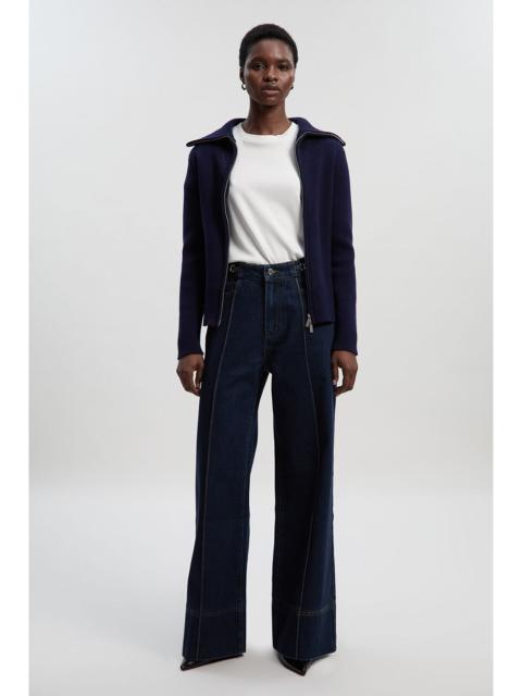 Denim Snaffle Wide Leg Trouser