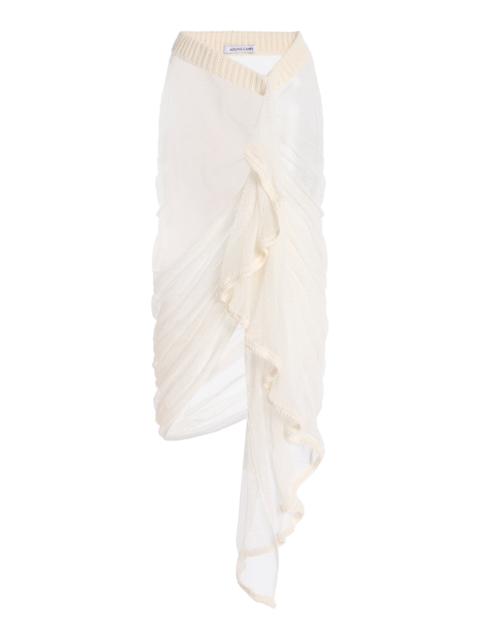 Wave Cotton-Blend Skirt ivory