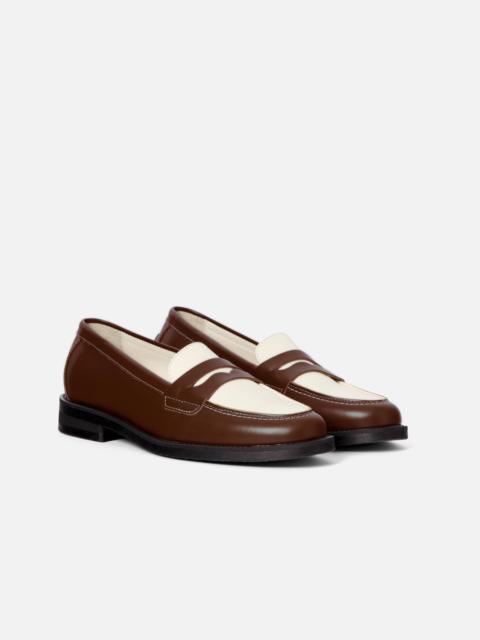 Wilde Chestnut + White Penny Loafer - Women's