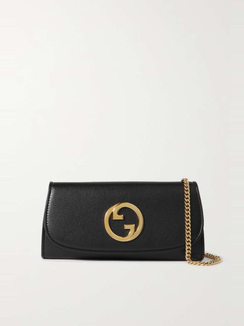 Blondie embellished textured-leather wallet