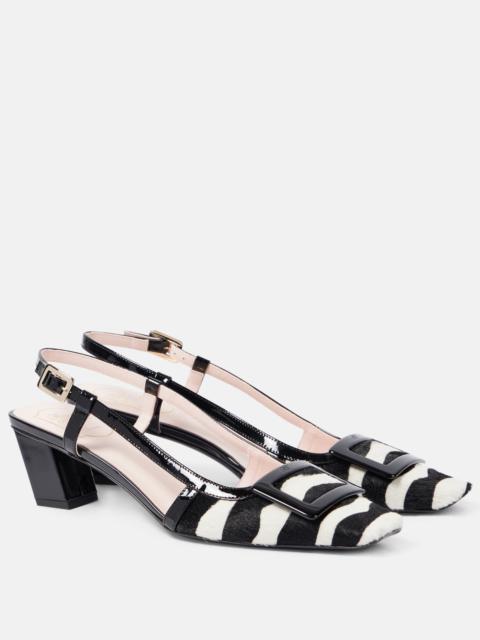 Belle Vivier 45 calf hair slingback pumps