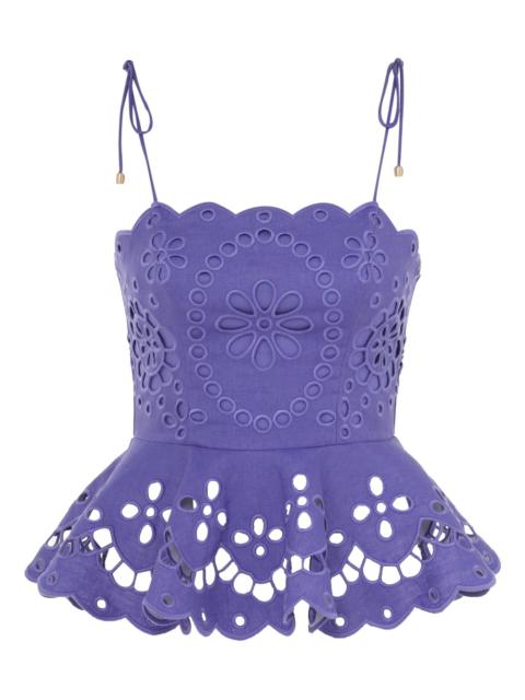 Zimmermann POP EMBROIDERED SCALLOP TOP | REVERSIBLE