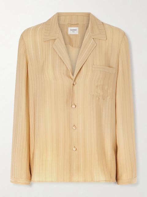 Striped Silk-jacquard Shirt