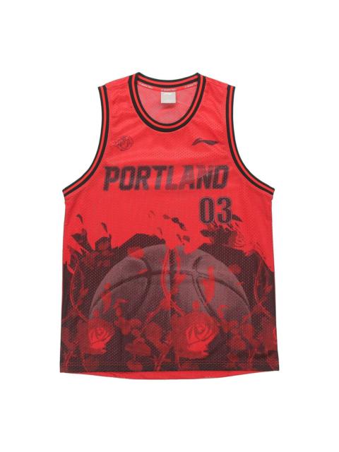 Li-Ning Portland Custom Basketball Jersey 'Red Grey' AAYQ089-3