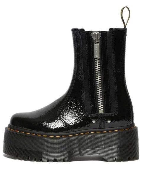(WMNS) Dr. Martens 2976 Max Distressed Patent Chelsea Platform Boots 'Black' 27796001