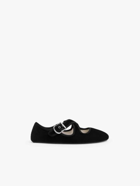CRISS CROSS BALLET FLATS IN VELVET