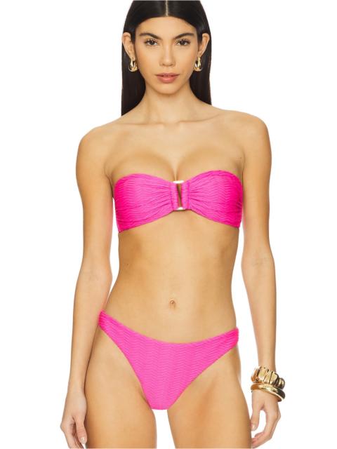 Margot Textured Chevron Bandeau Bikini Top