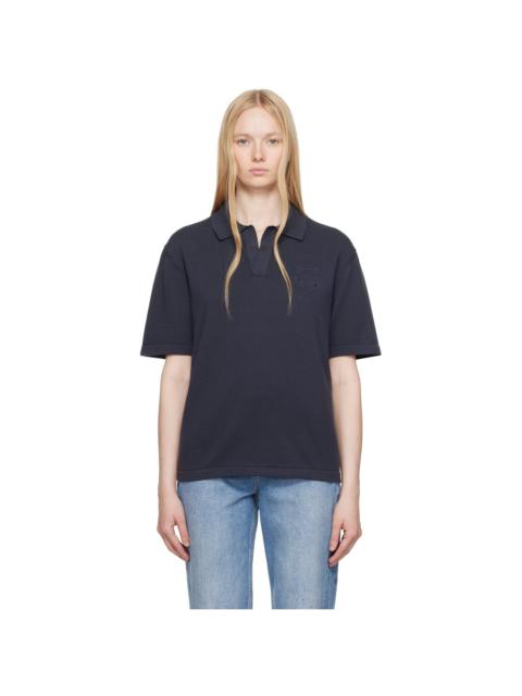 Gray Bold Head Embroidered Knitted Polo