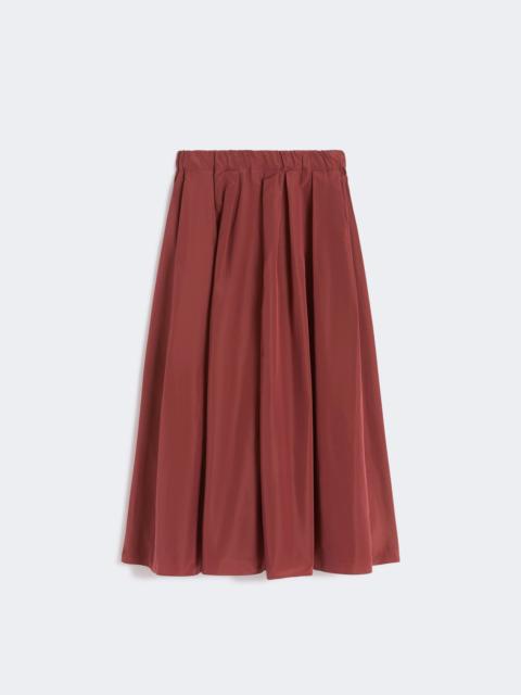 Pleated taffeta long skirt - CHERRY
