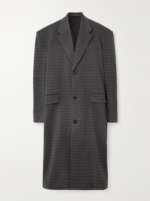 Oversized Houndstooth Cotton-blend Coat