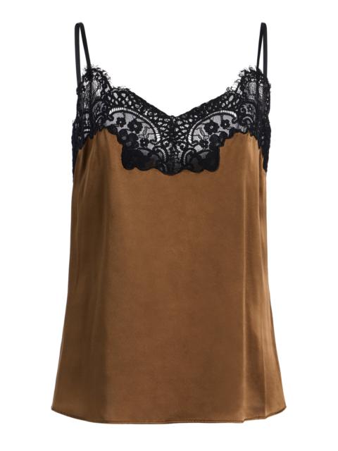 Lace Silk Satin Camisole brown