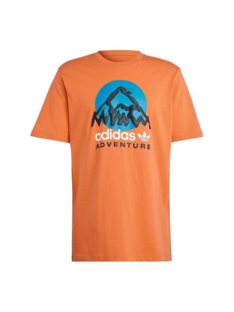 adidas Original Adventure Mountain Front T-Shirt 'Orange' IC2359
