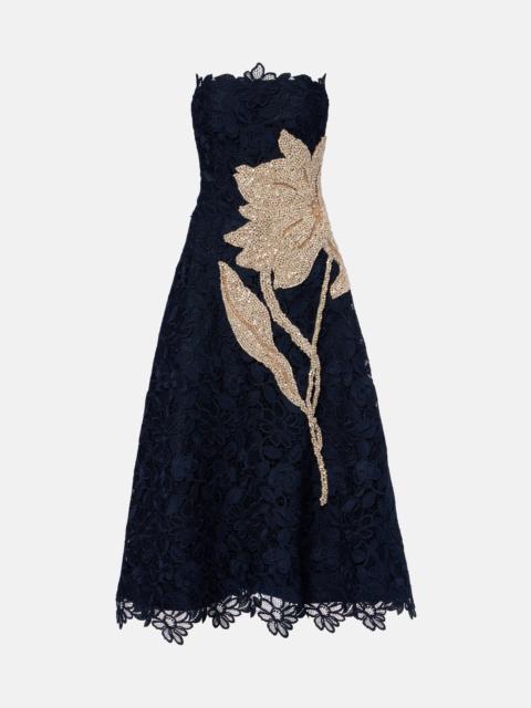 Mariela appliqué lace gown