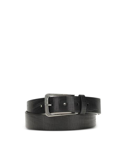 grained leather belt