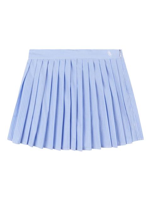 pleated striped mini skirt