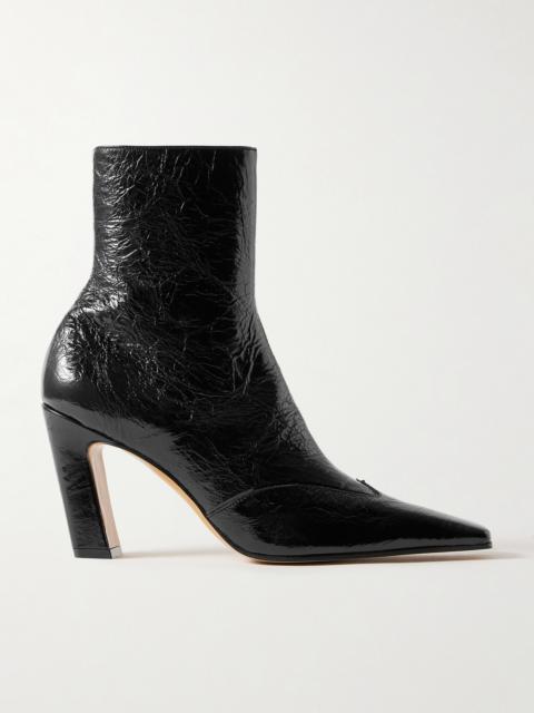 Nevada Crinkled-leather Ankle Boots