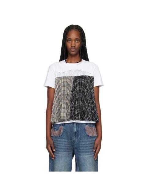 SSENSE Exclusive White Studded Pleats Hybrid T-shirt