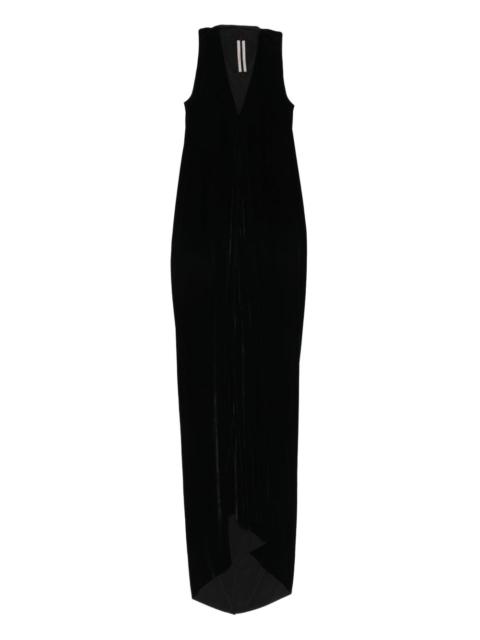 V-neck velvet maxi dress