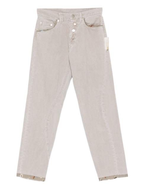 floral-trim trousers