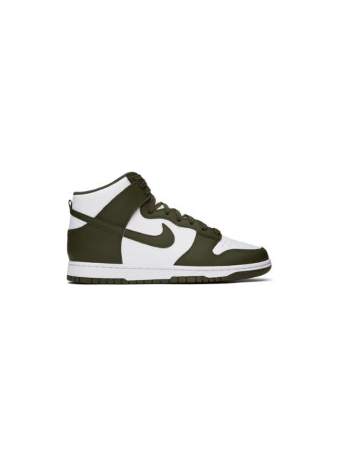 White & Khaki Dunk High Retro Sneakers