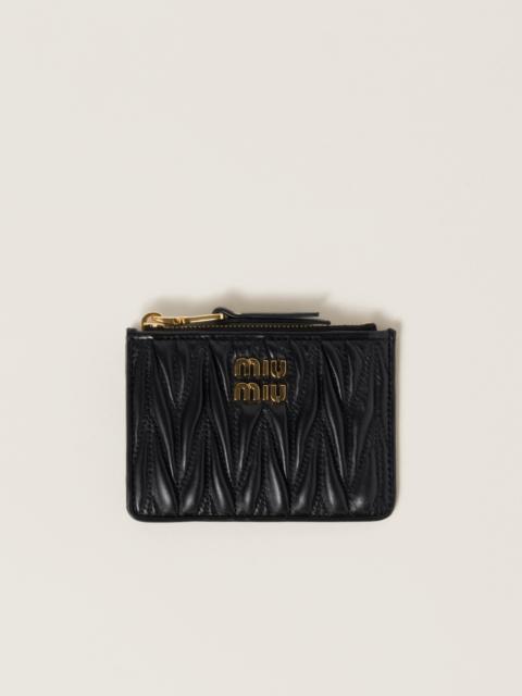 Matelassé nappa leather card holder