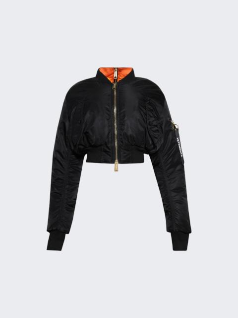 Cropped Bomber Jacket Black