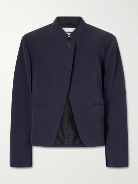 Cropped Asymmetric Wool-twill Jacket