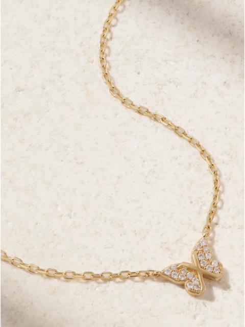 Butterfly 18-karat Gold Diamond Necklace
