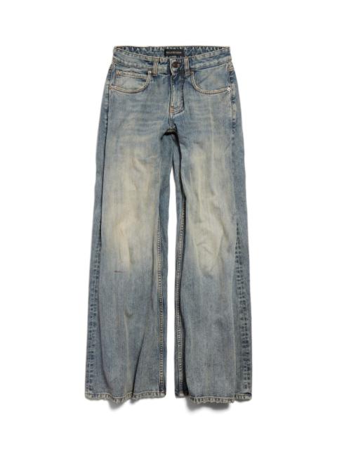 Women's Low Waist Baggy Pants in Blue